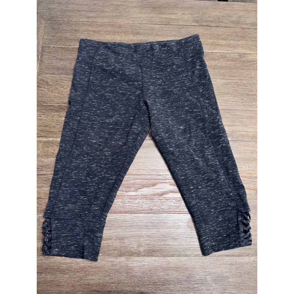 Calvin Klein Performance Space Dye Capri Leggings Gray Lattice Hem XXL